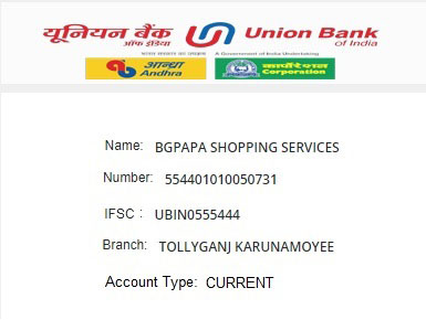 bank details